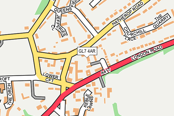 GL7 4AR map - OS OpenMap – Local (Ordnance Survey)