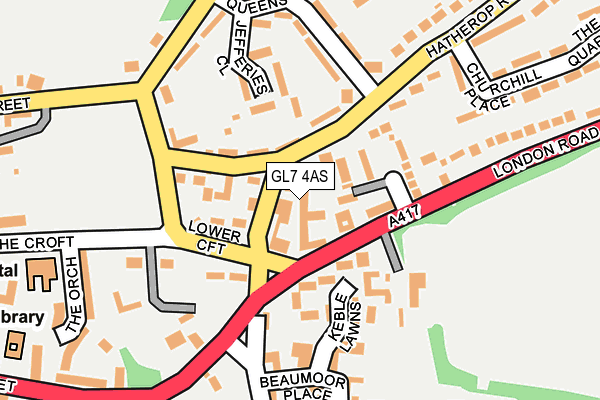 GL7 4AS map - OS OpenMap – Local (Ordnance Survey)