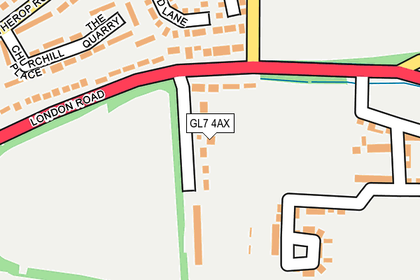 GL7 4AX map - OS OpenMap – Local (Ordnance Survey)