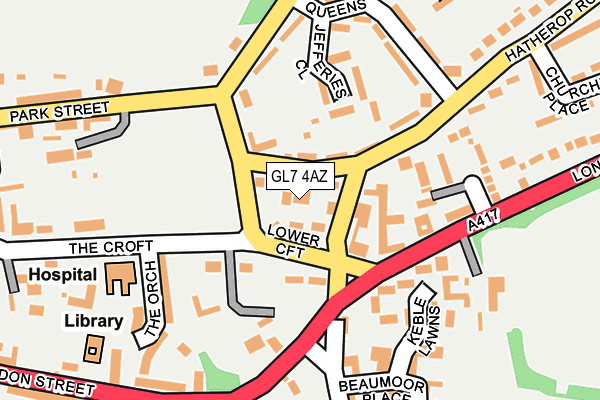 GL7 4AZ map - OS OpenMap – Local (Ordnance Survey)