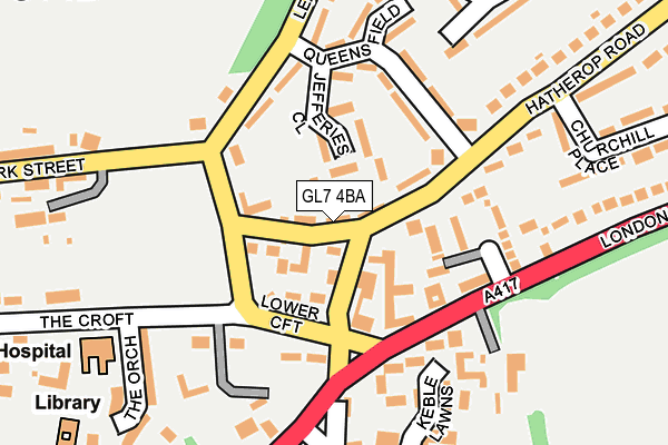 GL7 4BA map - OS OpenMap – Local (Ordnance Survey)