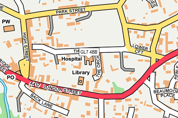 GL7 4BB map - OS OpenMap – Local (Ordnance Survey)
