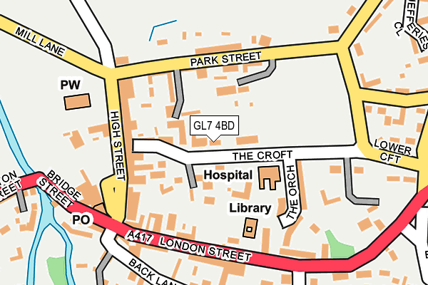 GL7 4BD map - OS OpenMap – Local (Ordnance Survey)