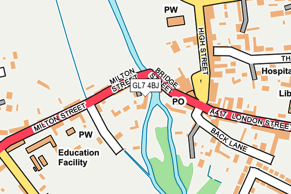 GL7 4BJ map - OS OpenMap – Local (Ordnance Survey)