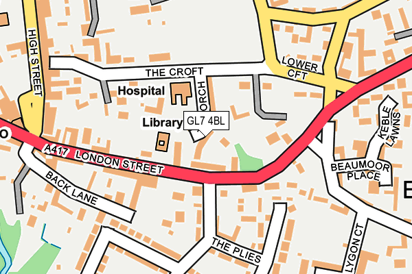 GL7 4BL map - OS OpenMap – Local (Ordnance Survey)