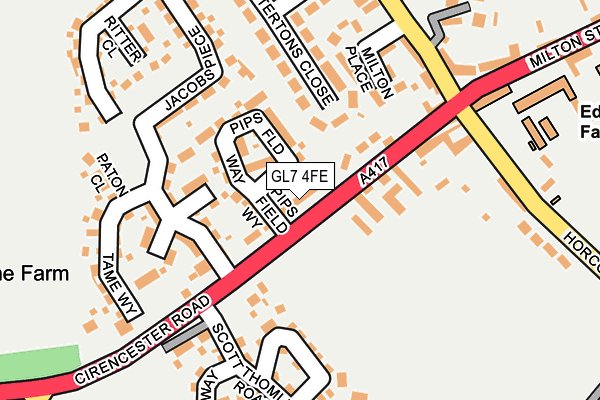 GL7 4FE map - OS OpenMap – Local (Ordnance Survey)