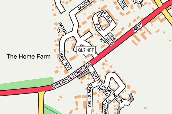 GL7 4FF map - OS OpenMap – Local (Ordnance Survey)