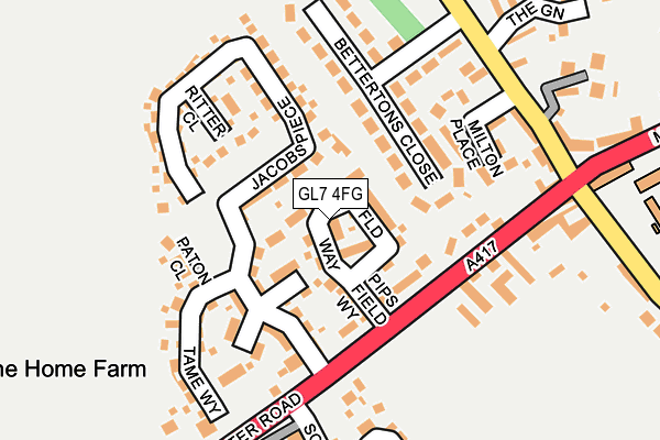 GL7 4FG map - OS OpenMap – Local (Ordnance Survey)