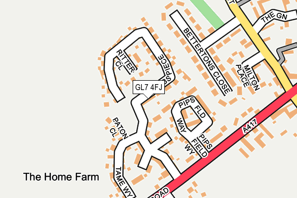 GL7 4FJ map - OS OpenMap – Local (Ordnance Survey)