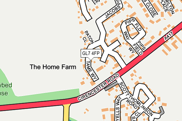 GL7 4FP map - OS OpenMap – Local (Ordnance Survey)