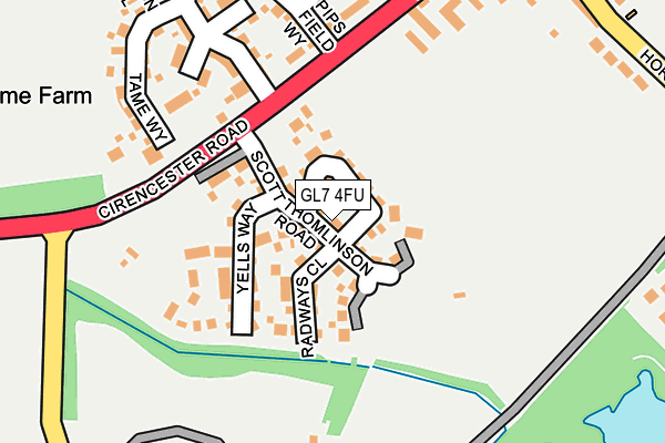 GL7 4FU map - OS OpenMap – Local (Ordnance Survey)