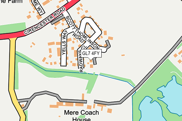 GL7 4FY map - OS OpenMap – Local (Ordnance Survey)