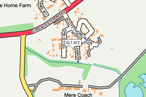 GL7 4FZ map - OS OpenMap – Local (Ordnance Survey)