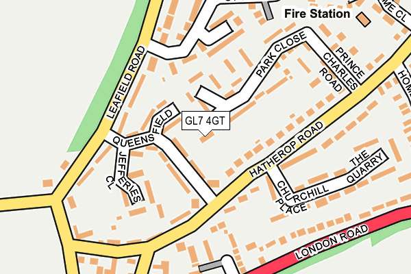 GL7 4GT map - OS OpenMap – Local (Ordnance Survey)