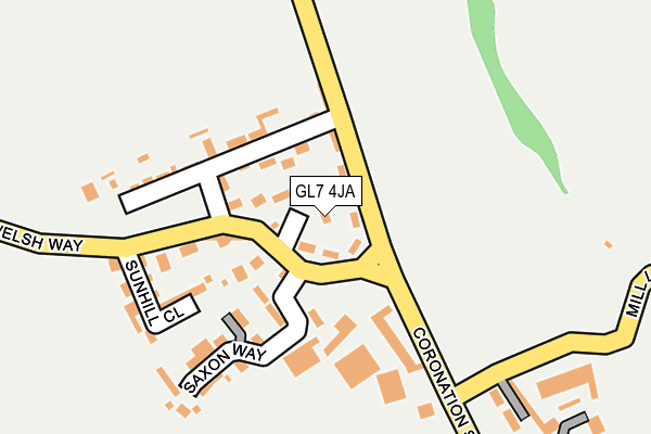 GL7 4JA map - OS OpenMap – Local (Ordnance Survey)
