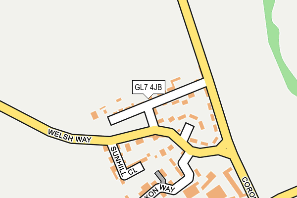 GL7 4JB map - OS OpenMap – Local (Ordnance Survey)