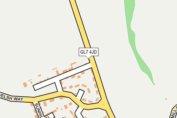 GL7 4JD map - OS OpenMap – Local (Ordnance Survey)