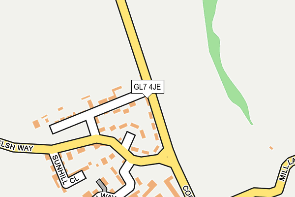 GL7 4JE map - OS OpenMap – Local (Ordnance Survey)