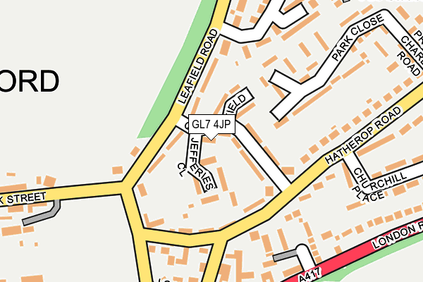 GL7 4JP map - OS OpenMap – Local (Ordnance Survey)