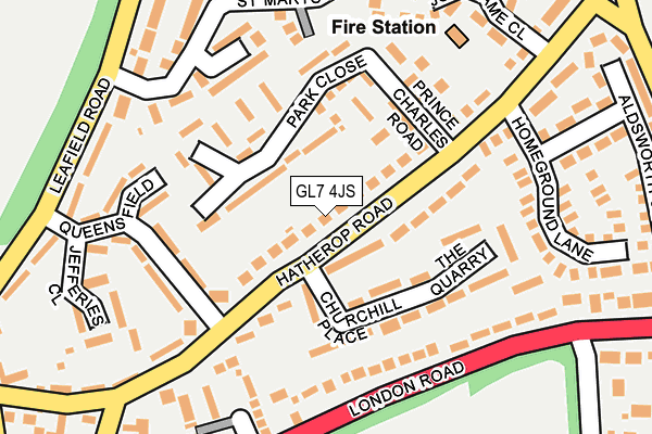 GL7 4JS map - OS OpenMap – Local (Ordnance Survey)