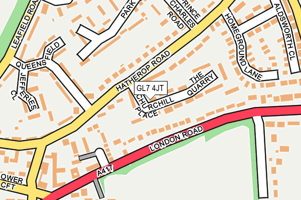 GL7 4JT map - OS OpenMap – Local (Ordnance Survey)