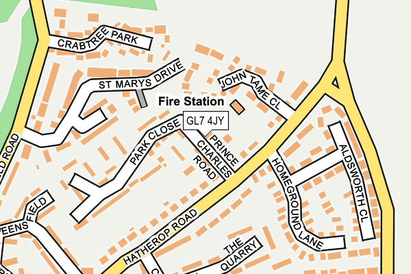 GL7 4JY map - OS OpenMap – Local (Ordnance Survey)