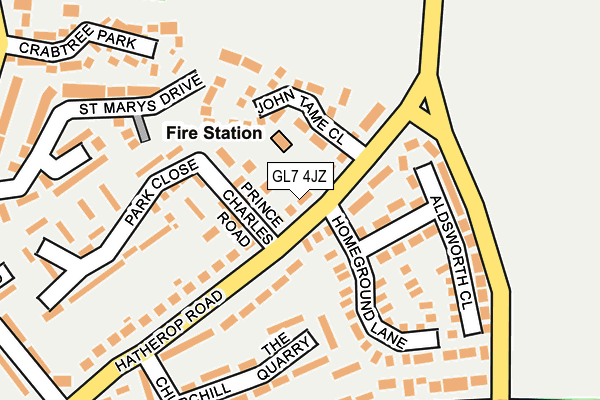 GL7 4JZ map - OS OpenMap – Local (Ordnance Survey)
