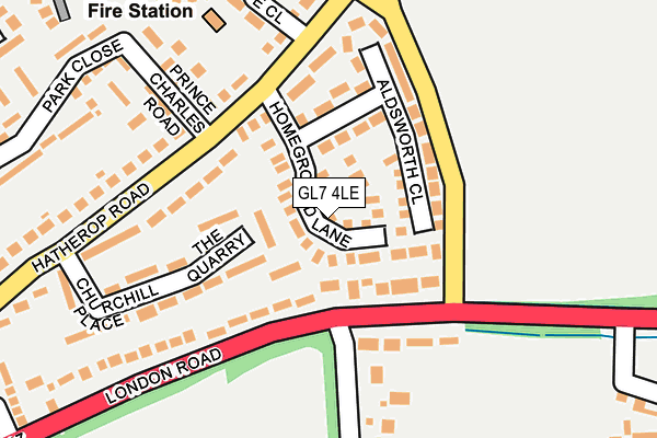 GL7 4LE map - OS OpenMap – Local (Ordnance Survey)