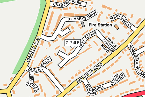 GL7 4LF map - OS OpenMap – Local (Ordnance Survey)
