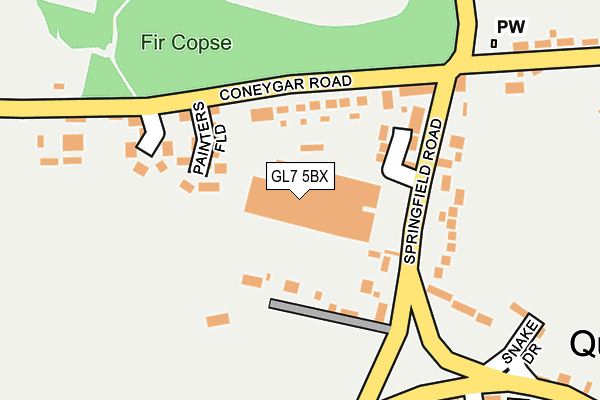 GL7 5BX map - OS OpenMap – Local (Ordnance Survey)