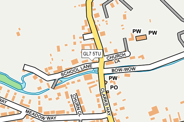 GL7 5TU map - OS OpenMap – Local (Ordnance Survey)
