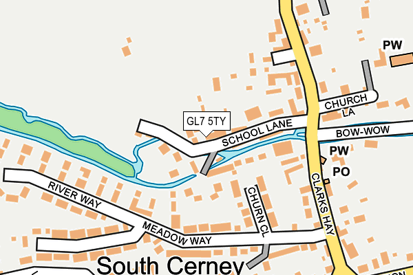 GL7 5TY map - OS OpenMap – Local (Ordnance Survey)