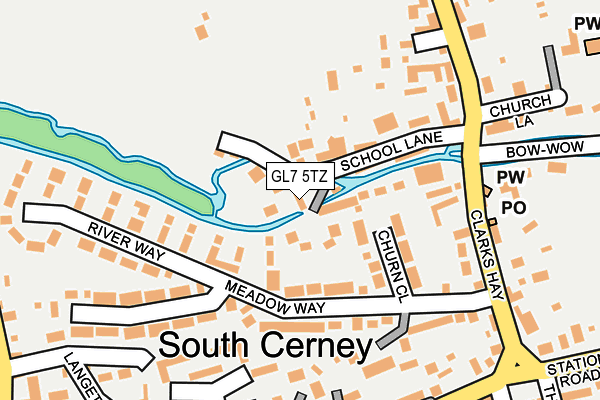 GL7 5TZ map - OS OpenMap – Local (Ordnance Survey)