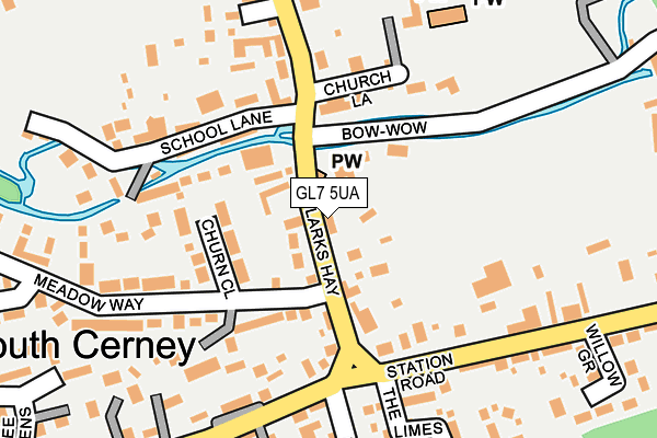 GL7 5UA map - OS OpenMap – Local (Ordnance Survey)