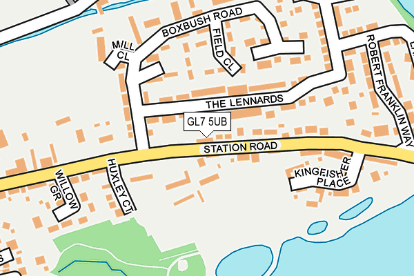 GL7 5UB map - OS OpenMap – Local (Ordnance Survey)