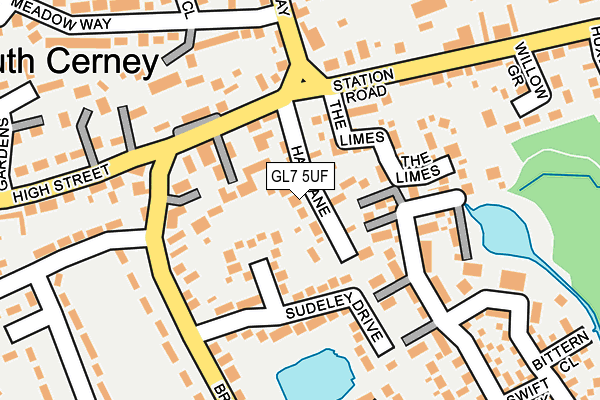 GL7 5UF map - OS OpenMap – Local (Ordnance Survey)