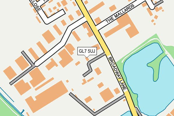 GL7 5UJ map - OS OpenMap – Local (Ordnance Survey)