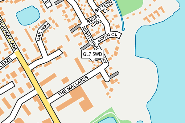 GL7 5WD map - OS OpenMap – Local (Ordnance Survey)