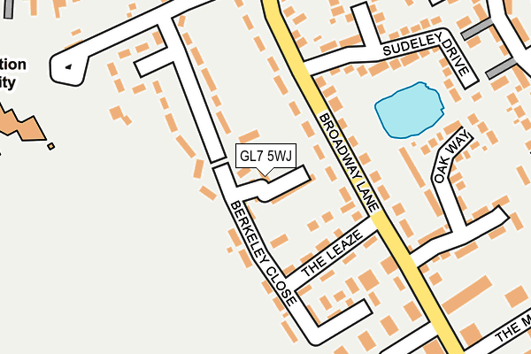 GL7 5WJ map - OS OpenMap – Local (Ordnance Survey)