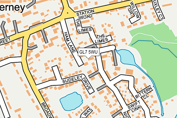 GL7 5WU map - OS OpenMap – Local (Ordnance Survey)