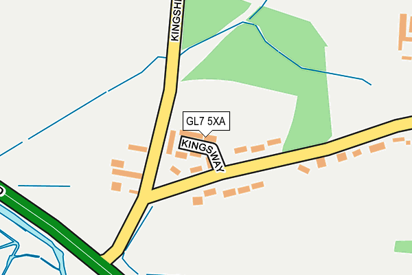 GL7 5XA map - OS OpenMap – Local (Ordnance Survey)