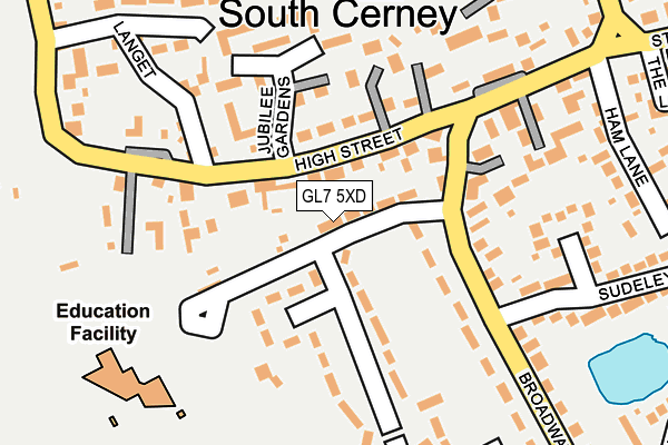 GL7 5XD map - OS OpenMap – Local (Ordnance Survey)