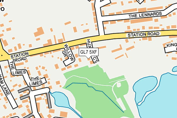 GL7 5XF map - OS OpenMap – Local (Ordnance Survey)