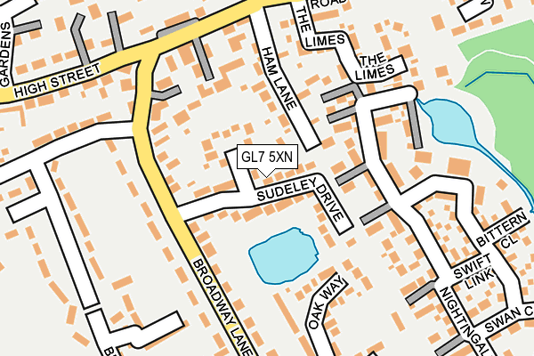 GL7 5XN map - OS OpenMap – Local (Ordnance Survey)