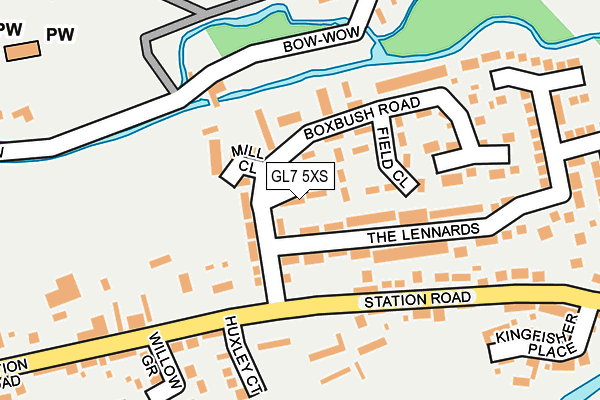 GL7 5XS map - OS OpenMap – Local (Ordnance Survey)