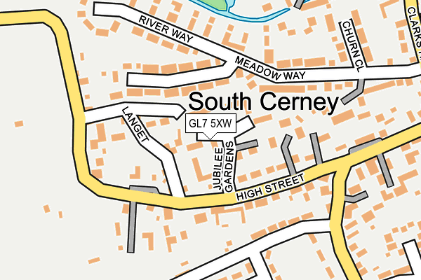 GL7 5XW map - OS OpenMap – Local (Ordnance Survey)