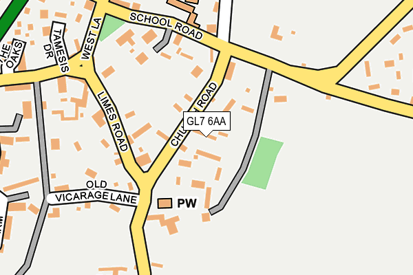 GL7 6AA map - OS OpenMap – Local (Ordnance Survey)
