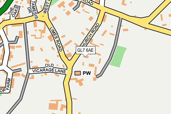 GL7 6AE map - OS OpenMap – Local (Ordnance Survey)