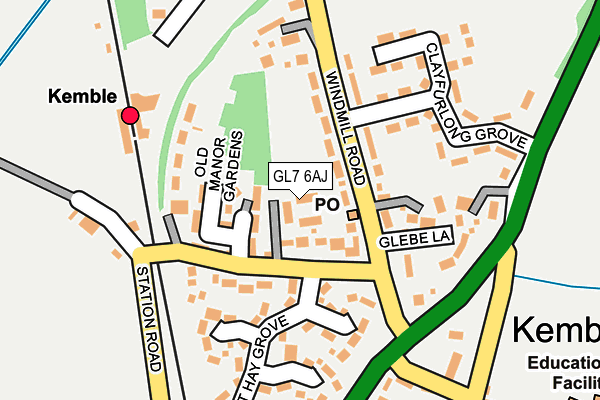 GL7 6AJ map - OS OpenMap – Local (Ordnance Survey)