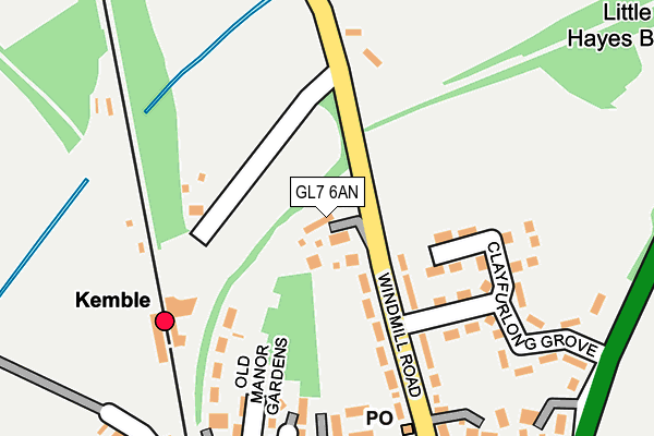 GL7 6AN map - OS OpenMap – Local (Ordnance Survey)